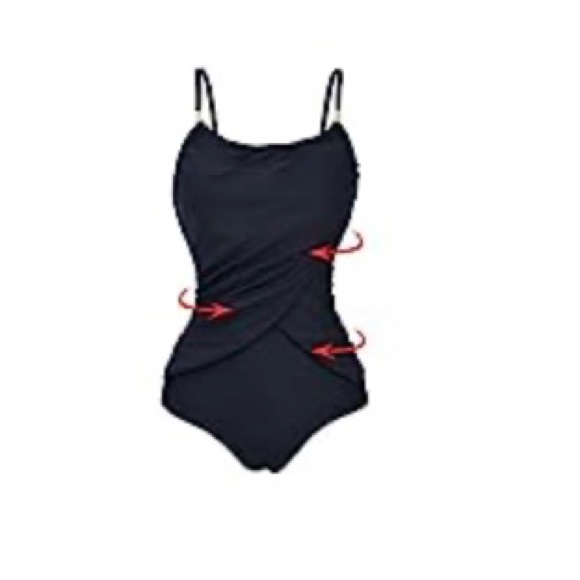 Women’s Zando XXL Black One Piece Flattering Ruched Tummy - Picture 3 of 3